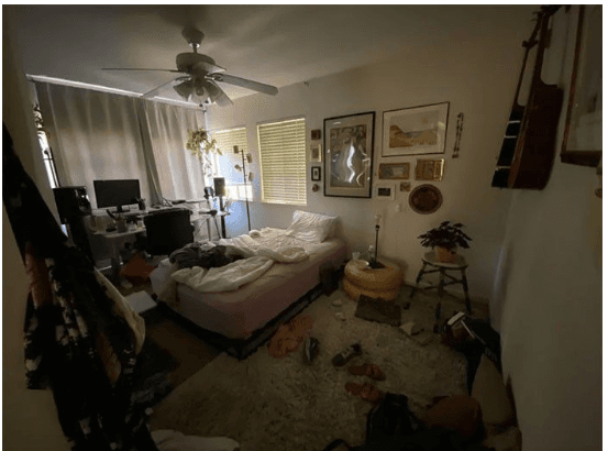 Bedroom before cleaning